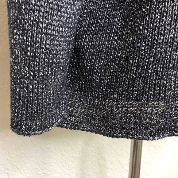 Eileen Fisher charcoal gray metallic open front crochet knit cardigan sweater XL - Picture 14 of 15